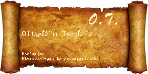 Oltyán Teréz névjegykártya